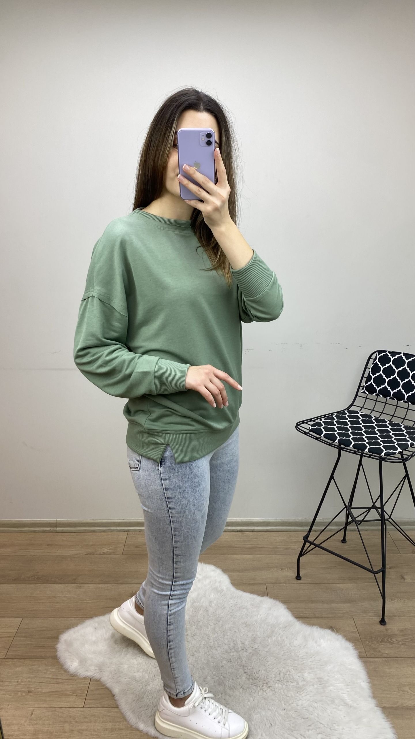 Mint Bisiklet Yaka Sweat - Görsel 2