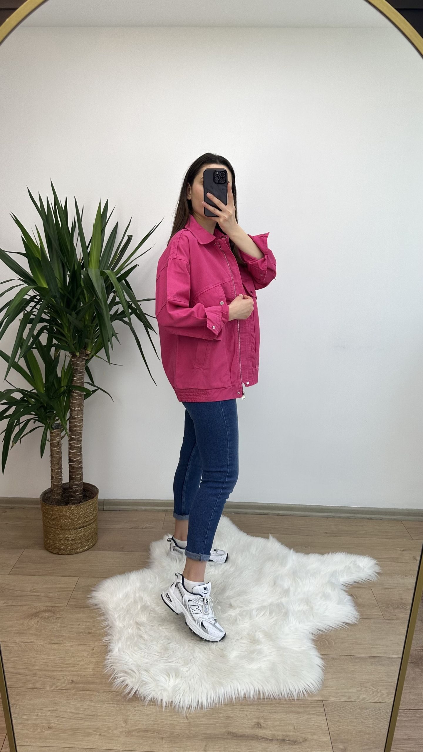 Pembe Gabardin Rahat Ceket - Görsel 3