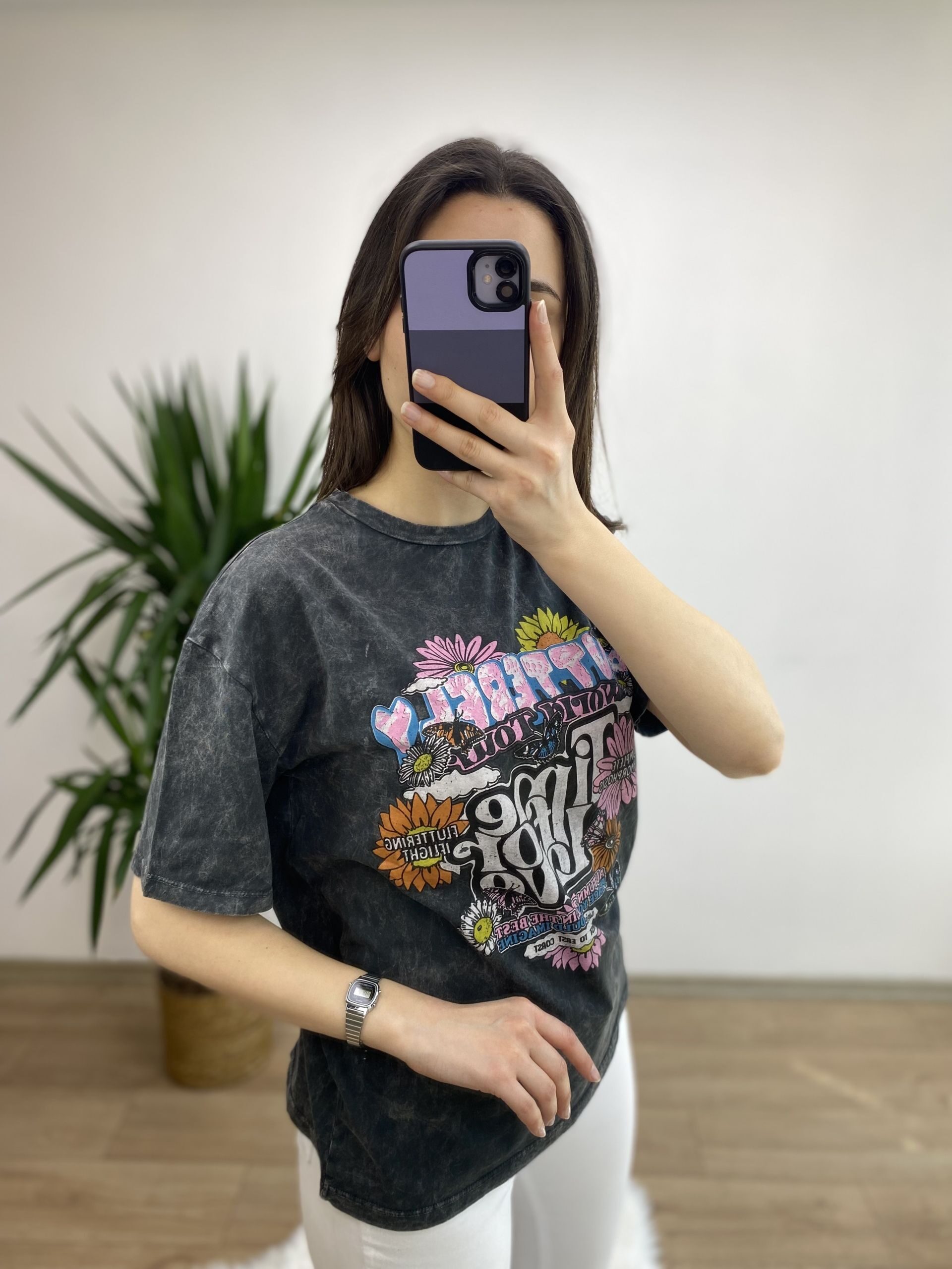 Kalp Eskitme Füme Tshirt - Görsel 2