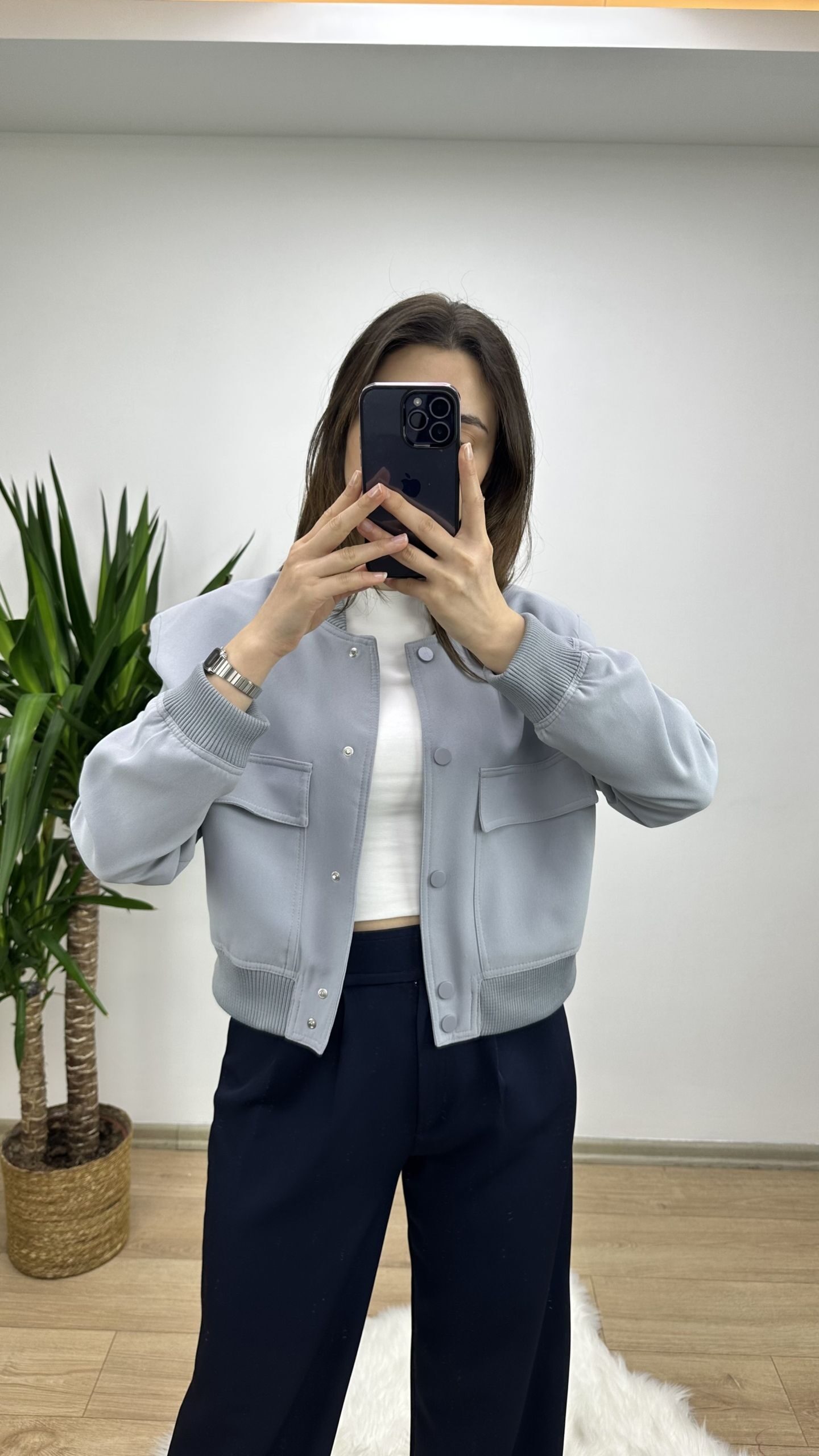 Gri Marka Model Bomber Ceket