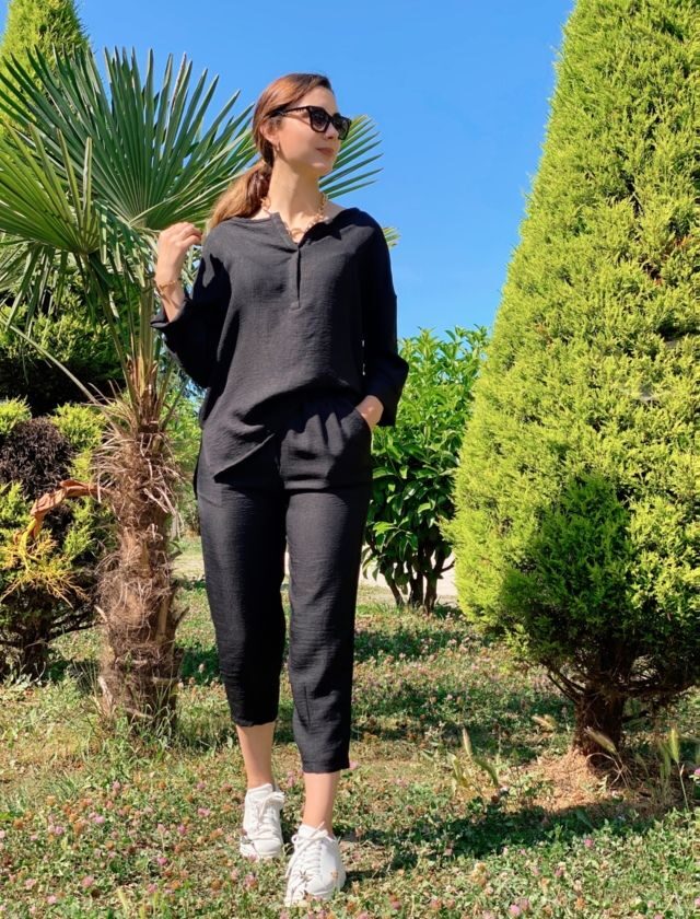 Siyah Hakim Yaka Paça Pensli Takım