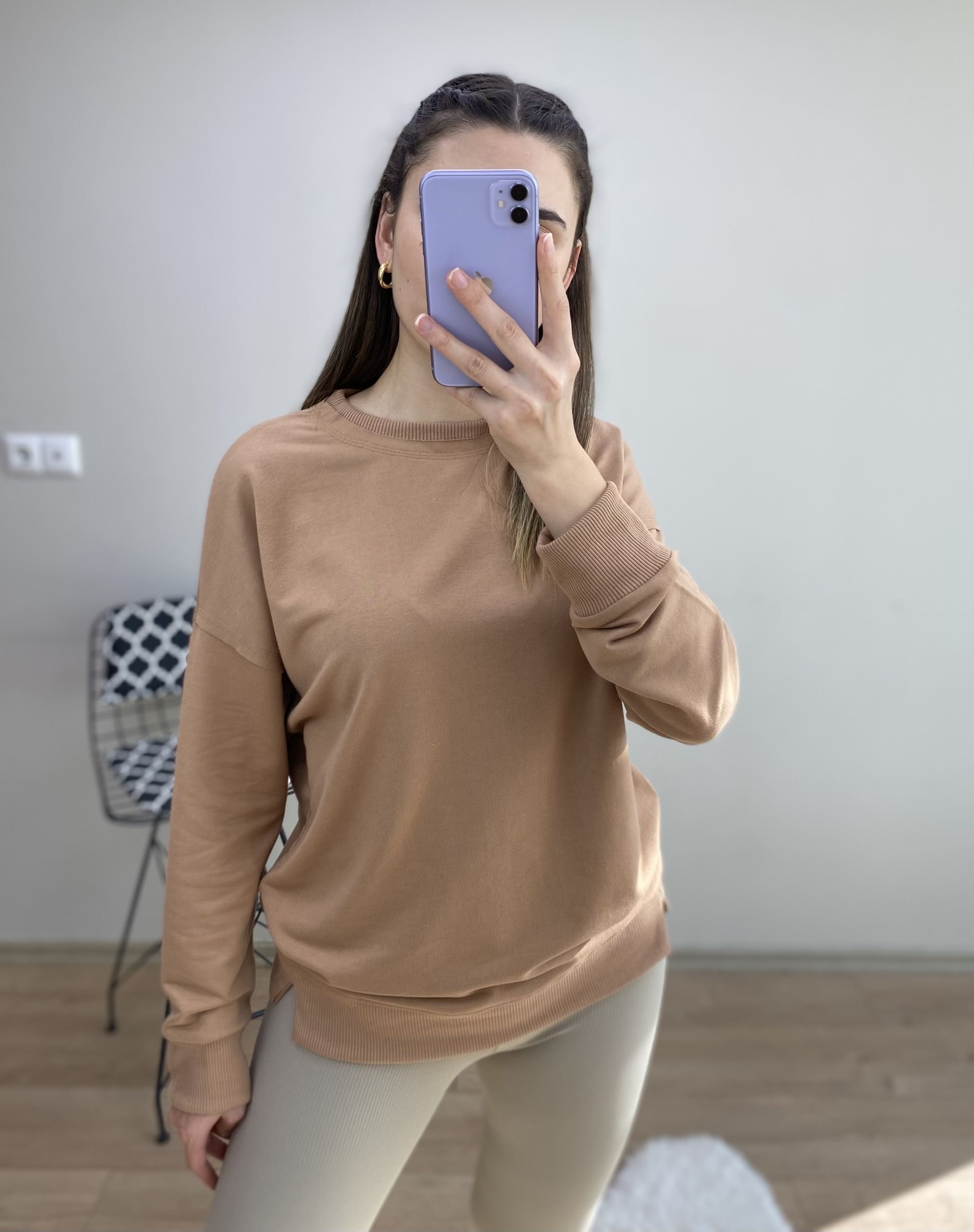 Camel Bisiklet Yaka Sweat