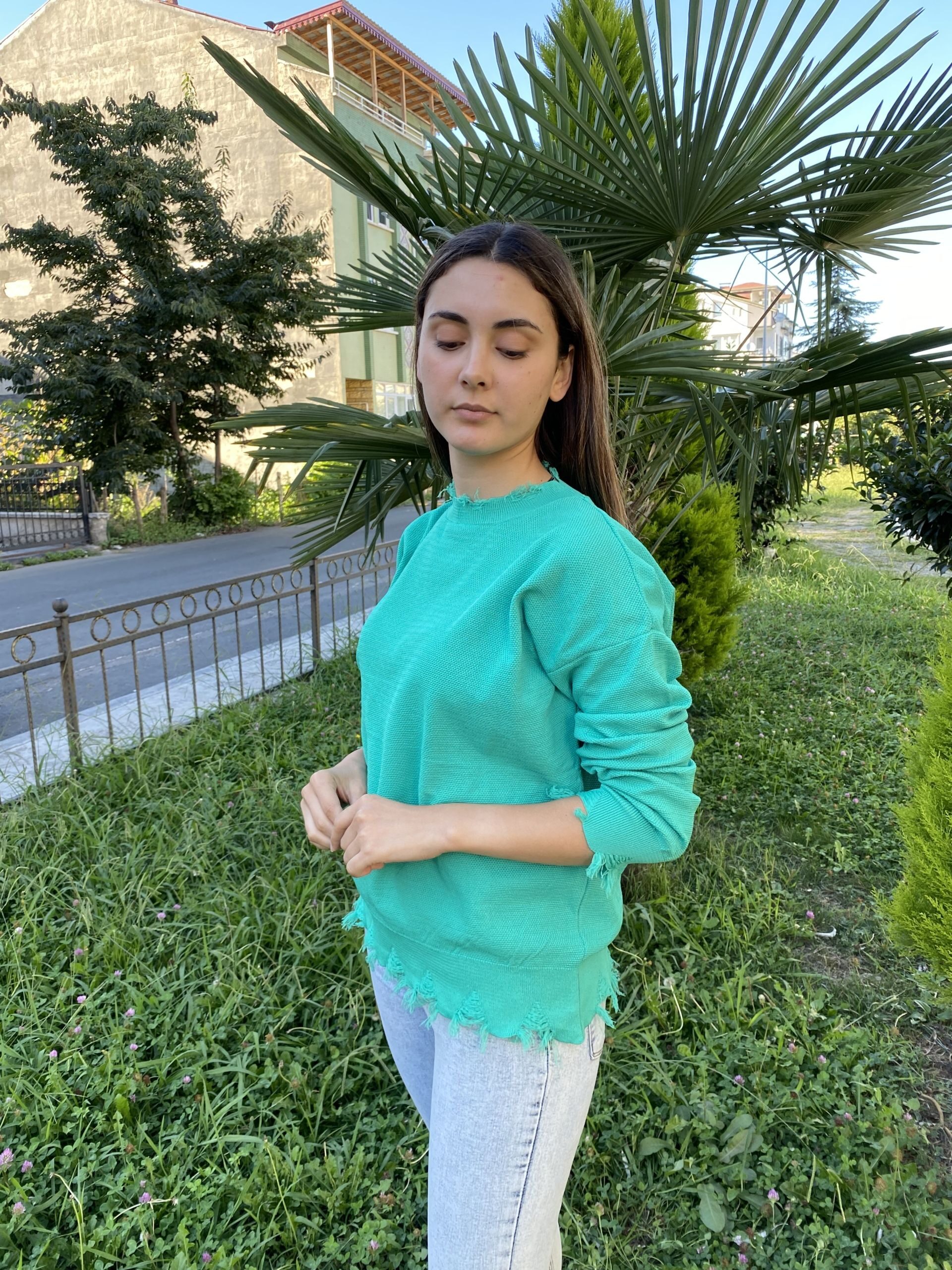 Mint Dikiş Detay Kazak - Görsel 2