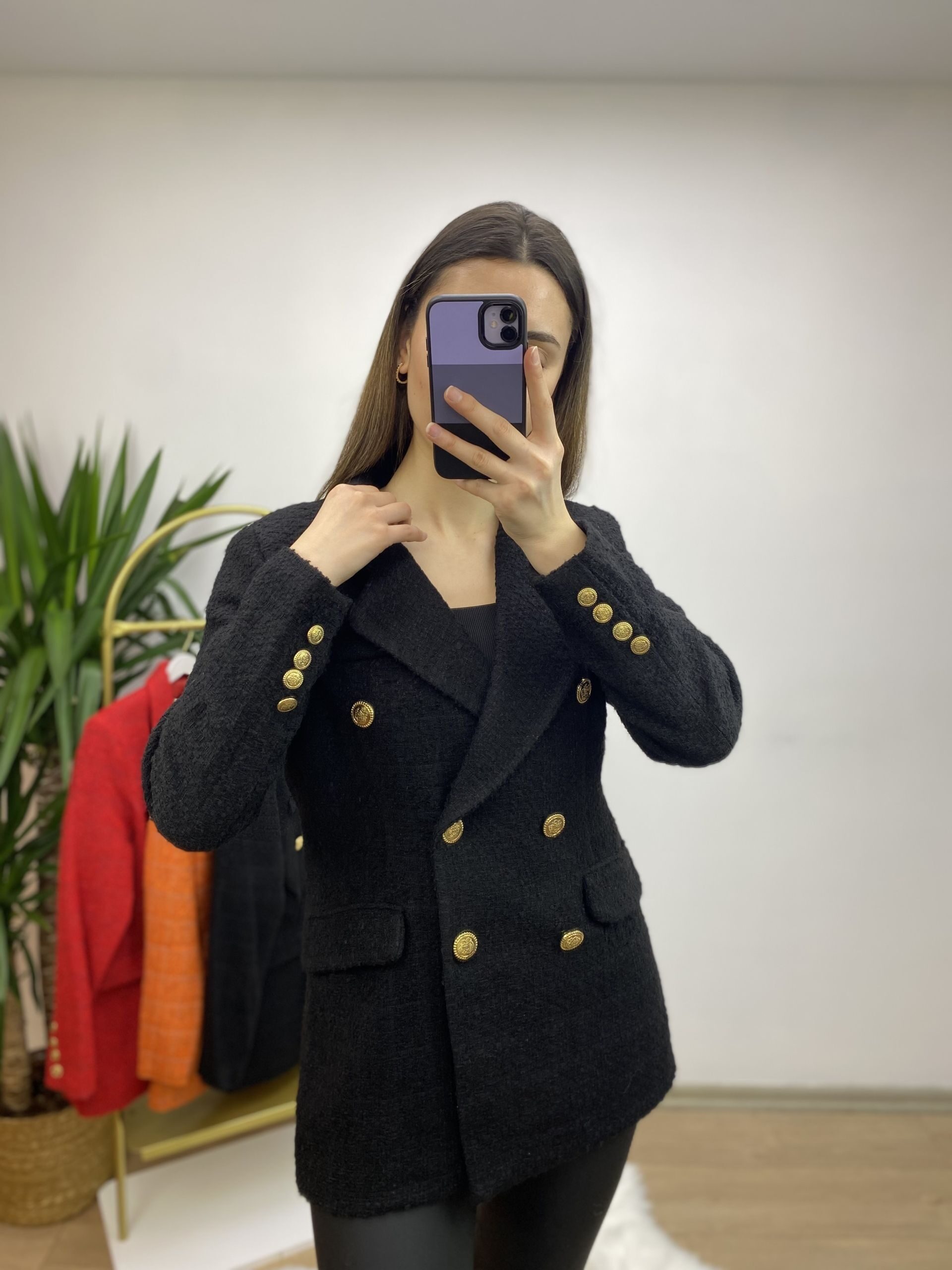 Siyah Tuvit Blazer Ceket - Görsel 2