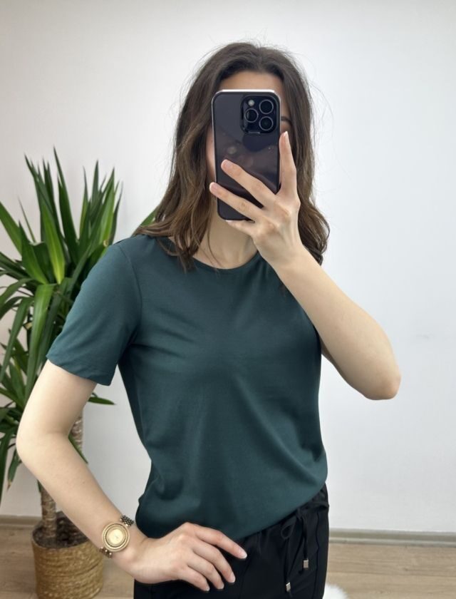 Yeşil Modal Kumaş Basic Tshirt