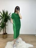 Yeşil Yanları Poplin Basic Elbise