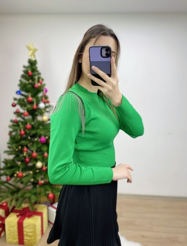 Yeşil Zincirli Bluz