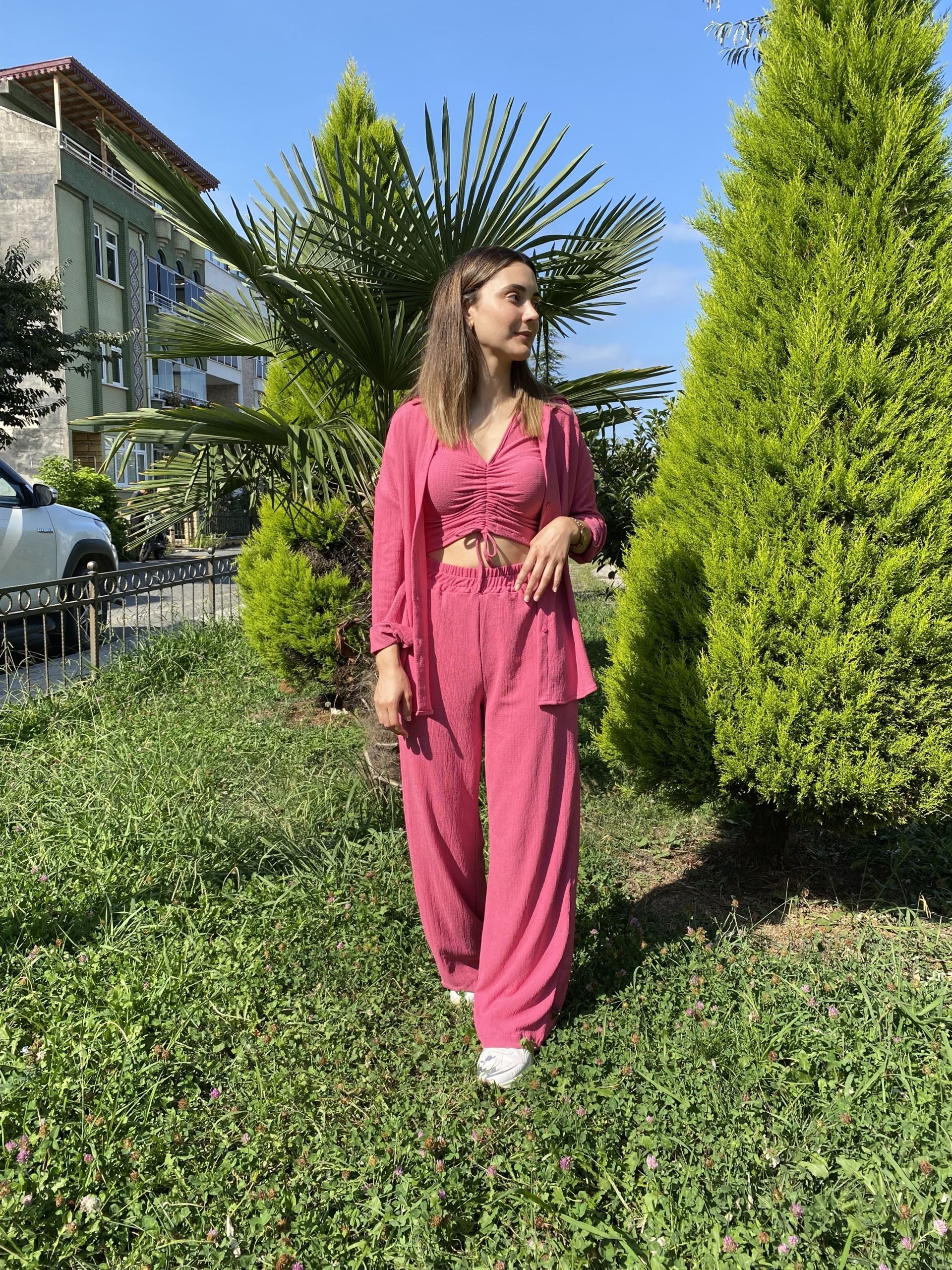 Pembe 3 Parça Krinkıl Takım - Görsel 3
