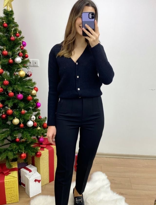 Siyah Marka Model Filetelu Pantolon