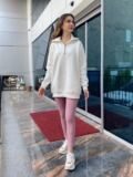 Pembe Kaşkorse Fitilli Tayt