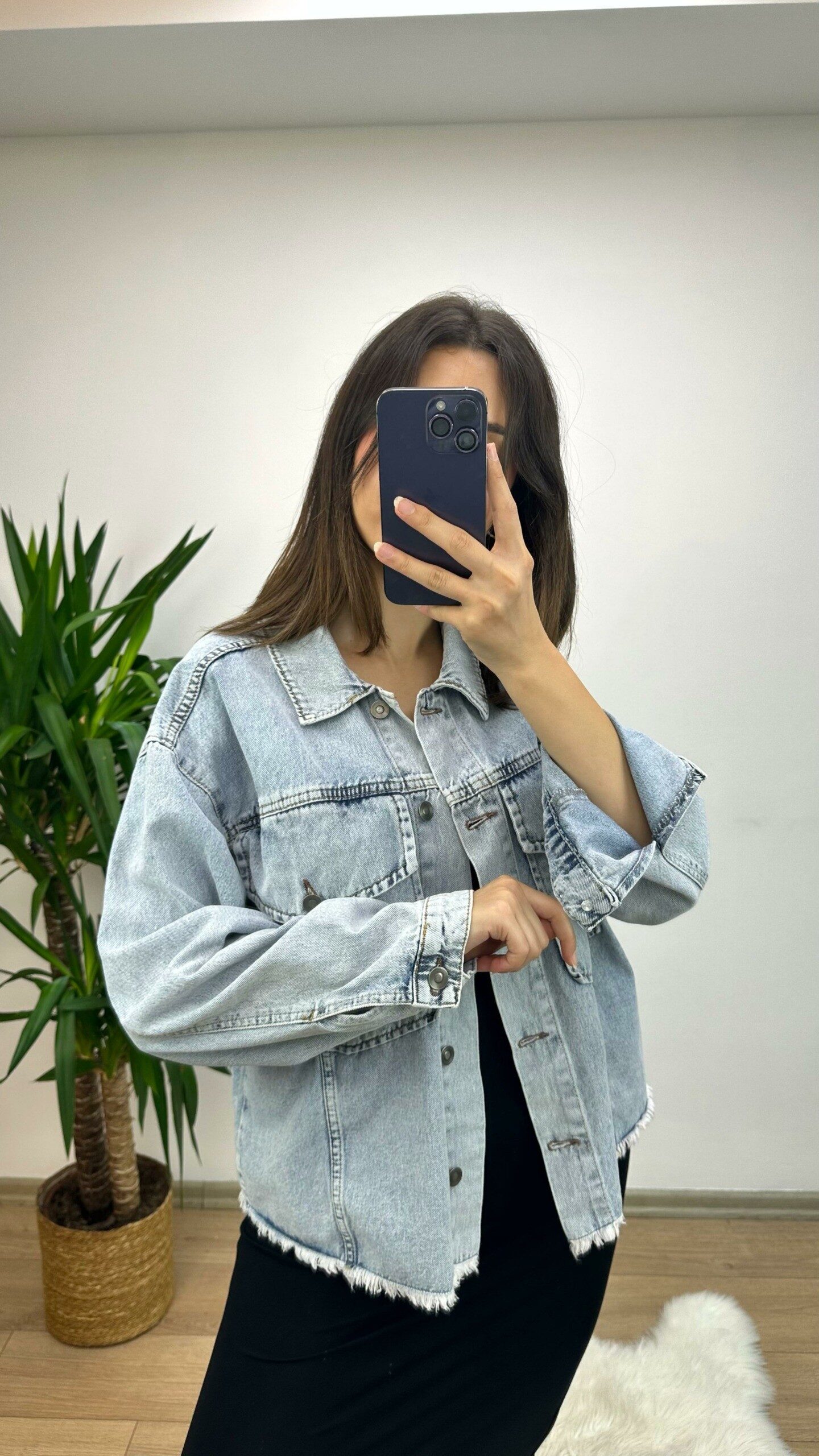 Rahat Kesim Denim Ceket - Görsel 4