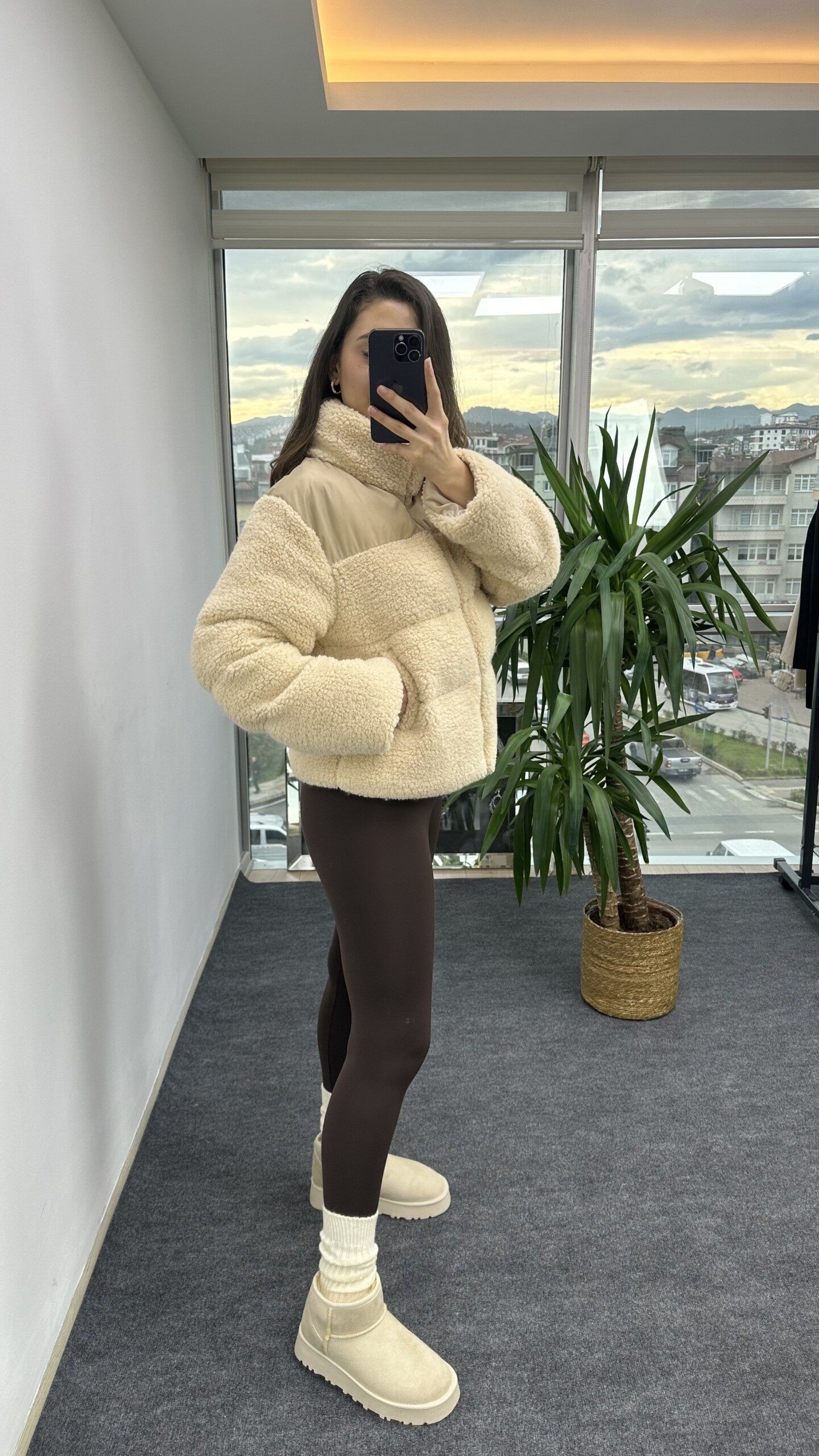 Bej Boğumlu Teddy Mont - Görsel 5