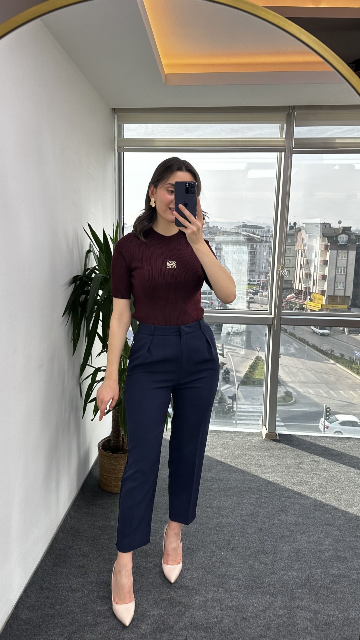 Lacivert Linda Kumaş Pantolon - Görsel 3